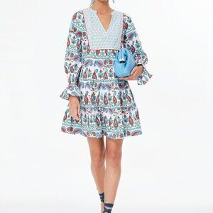 Tuckernuck Teal and Seagrass Block Print Kenzo Dress